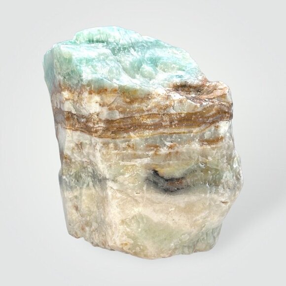 Large Caribbean Calcite, Rough Crystal Freeform, Pistachio Calcite, Raw Stone - Picture 14 of 16